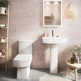 Denza Open Back Pan WC Including Cistern and Soft Close Slimline Seat - Floors To Walls