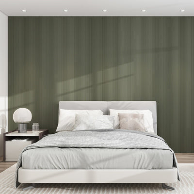 Sulcado Fluted Slat Panel - Olive Green - Floors To Walls