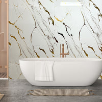 Large Gold Marble - 1m Shower Wall Panelling - Floors To Walls