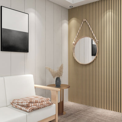 Sulcado Range Acoustic Slat Wall Panel - Light Ash