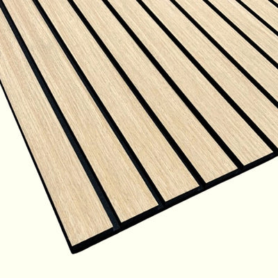 Slat Wall Panel Acoustic Wide Lat - Natural Oak - Floors To Walls