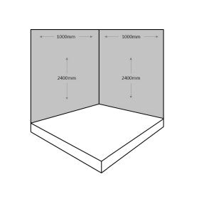 2 Sided Shower Wall Kit - Concrete - Floors To Walls